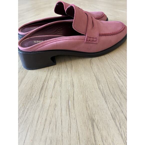 Sies Marjan Pink Suede Penny Loafer Mule Flats Slip On Designer Luxury Women 9 - Picture 6 of 16